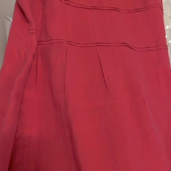 J JILL LOV LINEN XS deep, pink, beautiful a line dress,w/ pleasing in front EUC - Picture 4 of 5